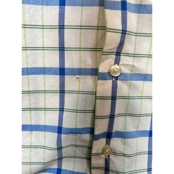 American Eagle Outfitters Plaid Button Up Shirt Mens L Blue Short Sleeve Casual - Picture 9 of 12